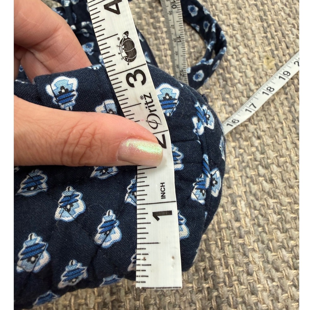Vera Bradley Mini Backpack Navy Blue Quilted Floral Cotton Adjustable Straps - Picture 13 of 15
